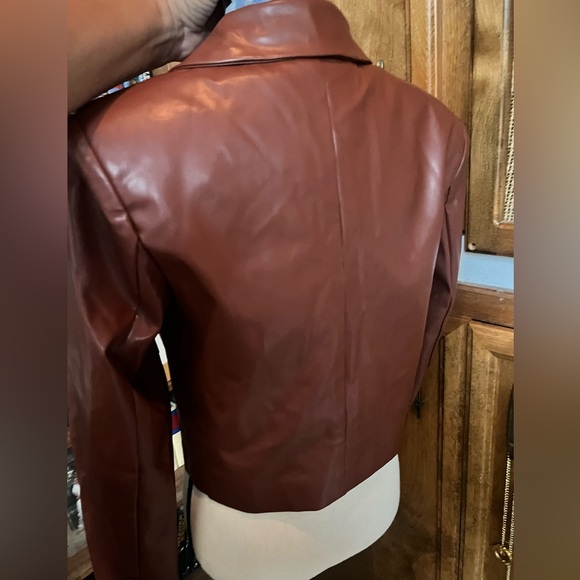 NWT Faux Leather Jacket Size S - Picture 5 of 6